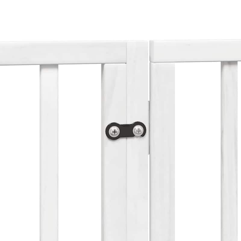 vidaXL Dog Gate Foldable Poplar Wood