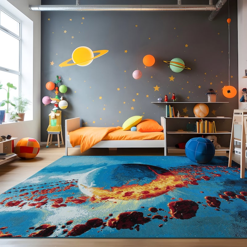 World Rug Gallery Galactic Wonder Galaxy Indoor/Outdoor Area Rug