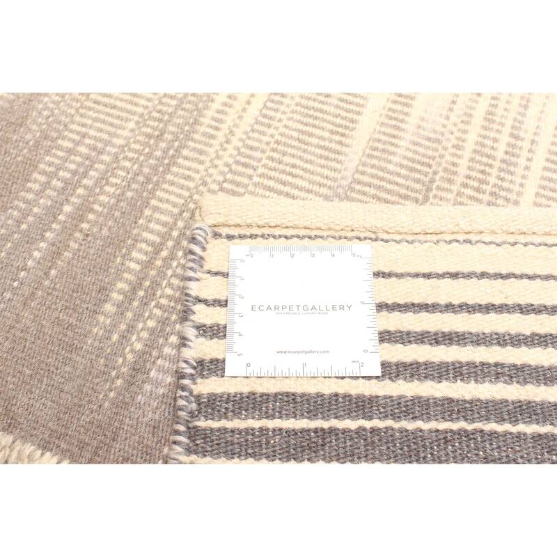 ECARPETGALLERY Flat-Weave Ankara FW Cream Wool Kilim - 5'1 x 7'10