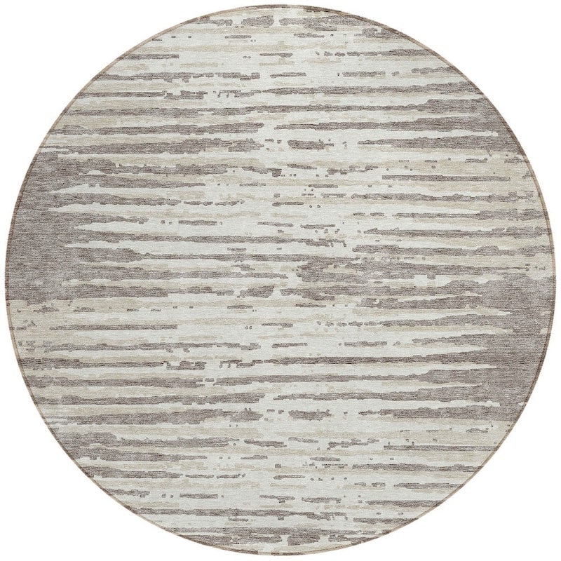 HomeRoots Striped Transitional Rectangle Outdoor Rug