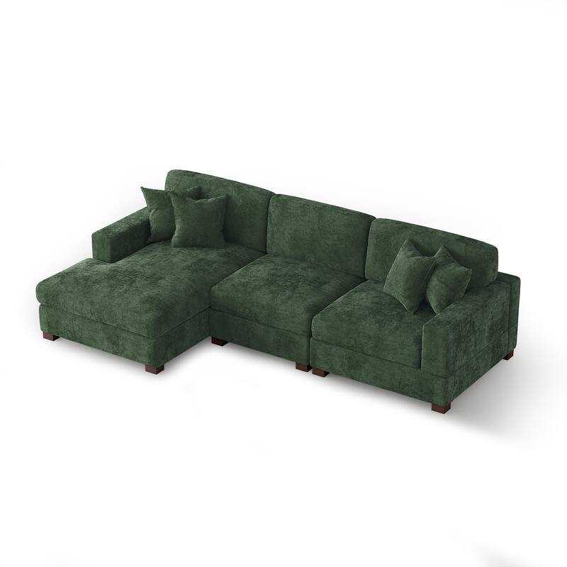 Oversized Modern Chenille Modular Sectional Sofa with Chaise