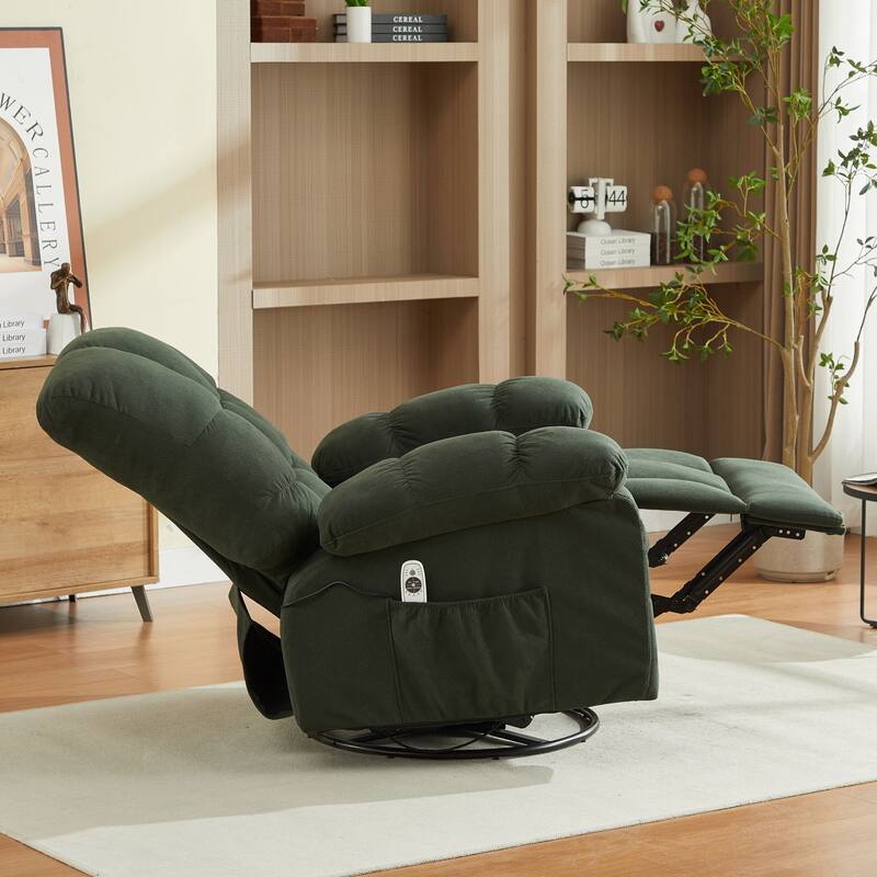 Massage Recliner Chair with Vibration and Lumbar Heating 350LB Capacity Swivel Rocker