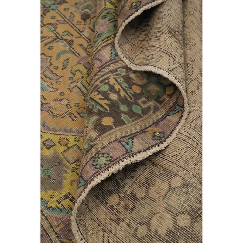 Hand Knotted Oriental 100% Wool Carpet Traditional Floral Oranges & Rust Tabriz Area Rug - 9' 9'' X 6' 5''