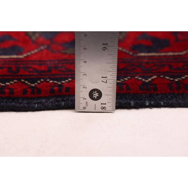 ECARPETGALLERY Hand-knotted Finest Khal Mohammadi Red Wool Rug - 3'1 x 7'0