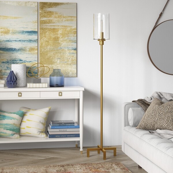 Seeded glass floor lamp deals