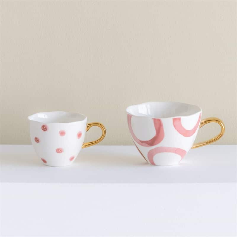 Good Morning Coffee Cup Small Dots Cameo Brown