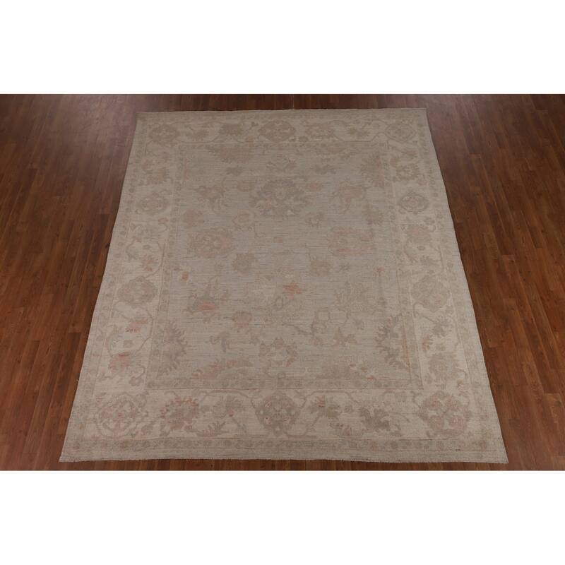 Oushak Turkish Area Rug Vegetable Dye Handmade Wool Carpet - 8'3"x 9'8"