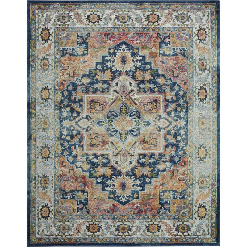 Power Loomed Distressed Floral Non Skid Area Rug - 118' X '94' X '0.5