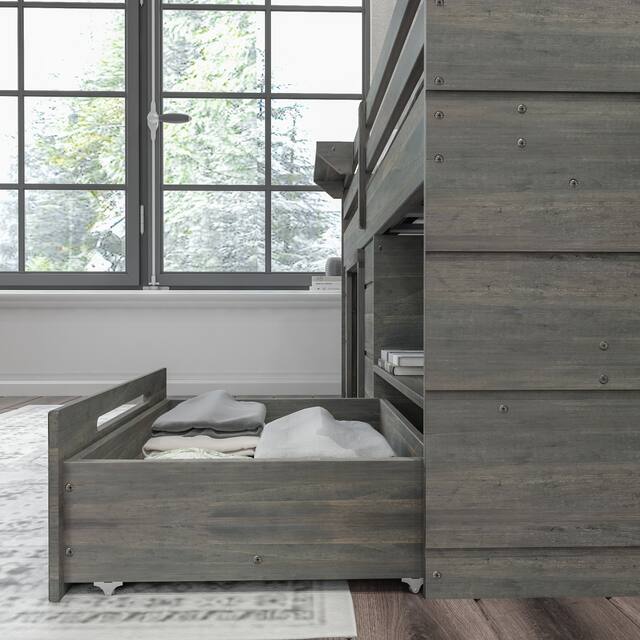 Max and Lily Farmhouse Twin Loft Bed with 1 Drawer
