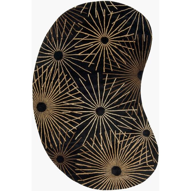 Livabliss Modern & Contemporary Forum Abstract Area Rug - 6' x 9' Specialty - Black/Brown
