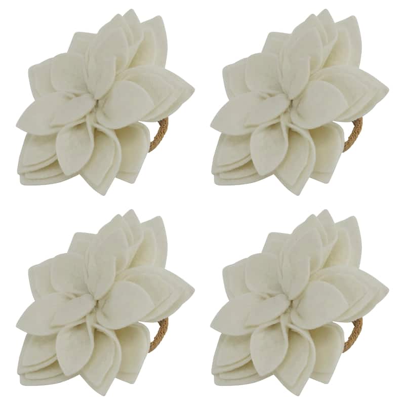 Felt Blossom Napkin Ring (Set of 4)