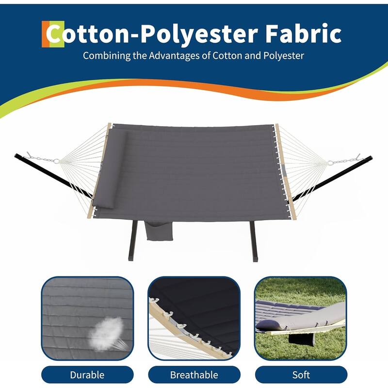 Premium Hammock Set with Quick-Lock Steel Stand and Carry Bag for Patio