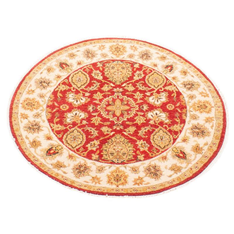 ECARPETGALLERY Hand-knotted Jamshidpour Red Wool Rug - 3'11 x 3'11