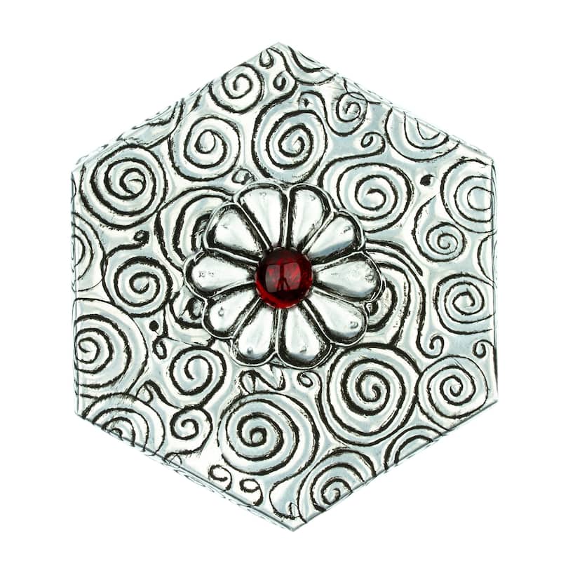 Novica Handmade Hexagon With Flower Decorative Box