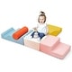 preview thumbnail 21 of 38, EROMMY Soft Foam Climbing Blocks for Toddlers Ages 1-3, Indoor Baby Climb and Crawl Playset in Classic & Macaron Colors 5 PCS - Macaron