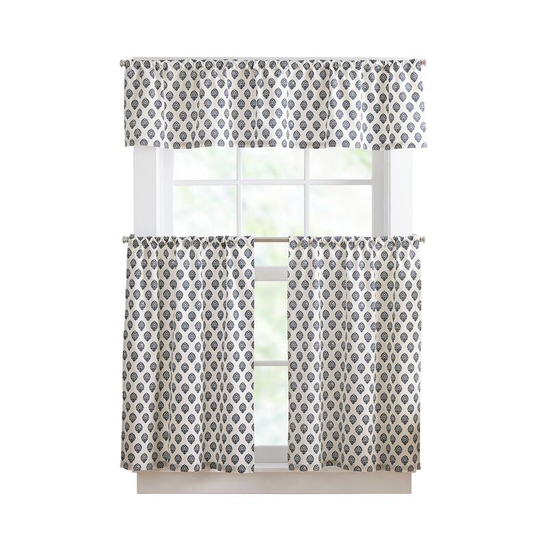 Curtainworks Kiara 3-piece Valance & Tier Pair Set
