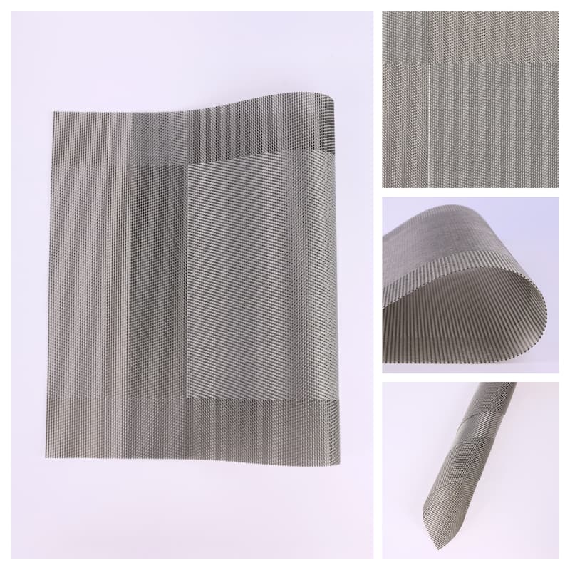 Placemats Set of 8, PVC Placemats for Kitchen Dining Table Decor Washable Heat Resistant Table Placemats Wipeable Table Mat - Gray