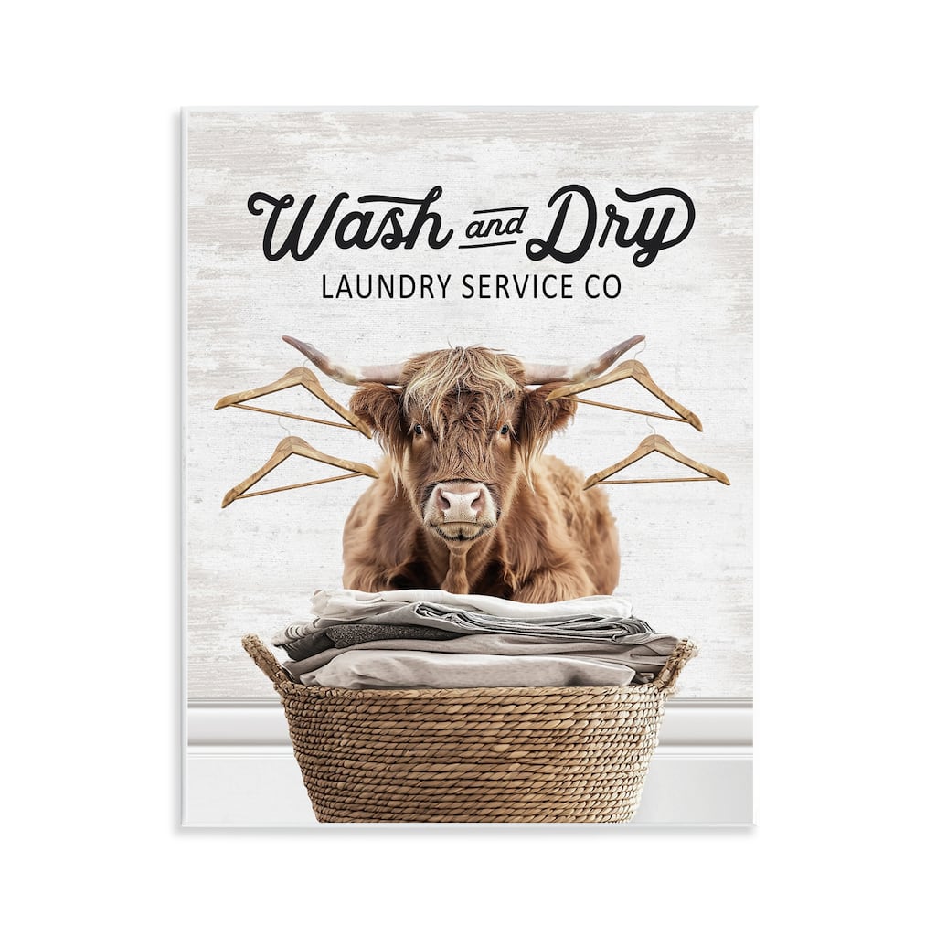 Stupell Wash & Dry Classic Cattle Wall Plaque Art Design By Lettered and Lined