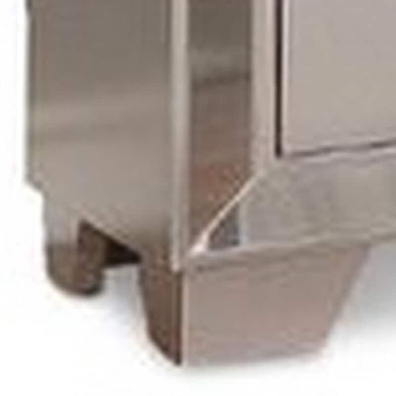 Eli 23 Inch Deluxe 2 Drawer Nightstand, Mirrored Trim, Wood Frame, Silver