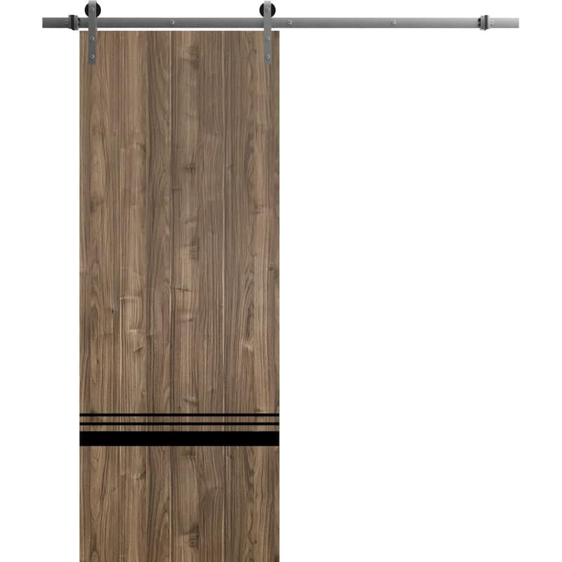 Sturdy Barn Door 36 x 80 Planum 0012 Walnut with 6.6FT - 42" x 84"