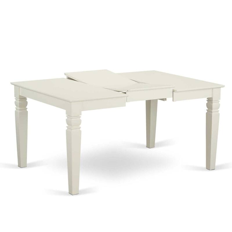 Modern 7 Piece Dining Set - Linen White Table & 6 Chairs - Farmhouse Kitchen Set