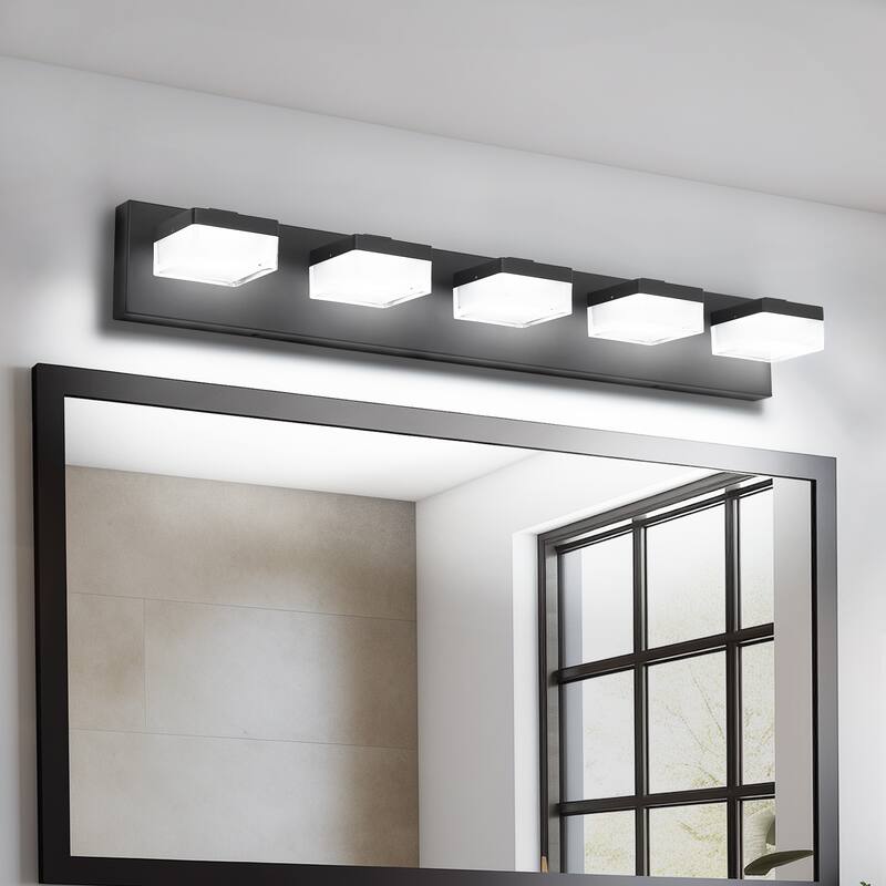 Modern LED Vanity Light, 5-Lights Wall Sconce for Bathroom and Mirror, Sleek Minimalist Design, Energy-Efficient