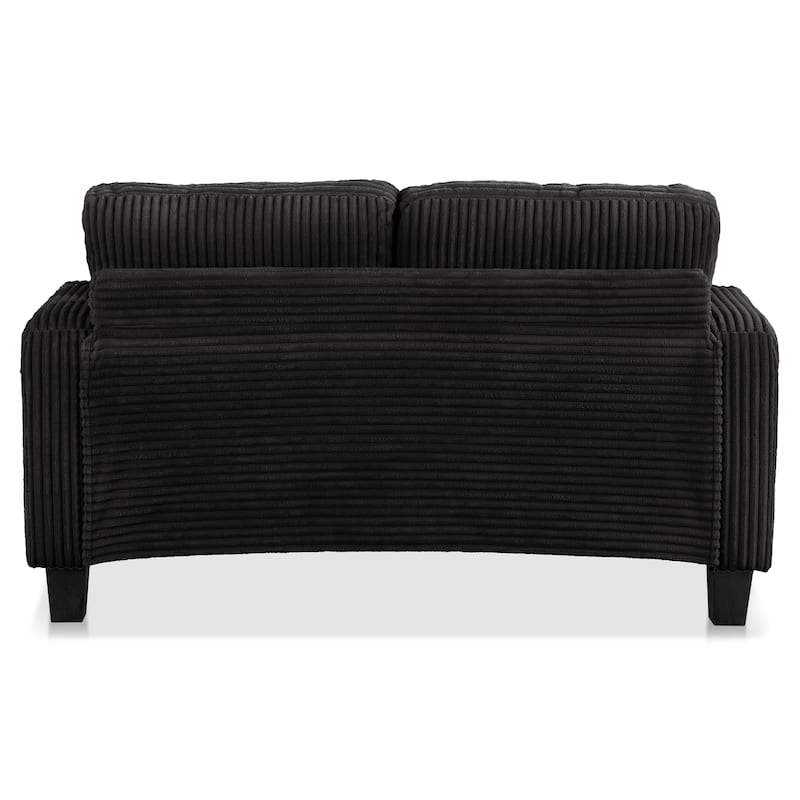 DH BASIC Modern Chenille Loveseat with Cup Holders and Side Pockets by Denhour