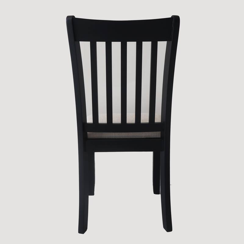 Dining Chairs Set of 2, Wooden Upholstered Kitchen Chairs, Breakfast Chairs with Slatted Back and Rubber Wood Frame