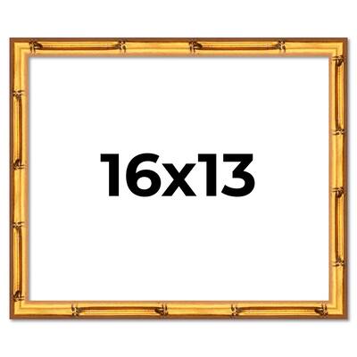 16x13 Frame Gold Bamboo Picture Frame Modern Photo Frame Includes UV Acrylic Shatter Guard Front Acid Free Foam Backing Board