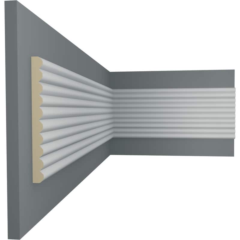 4"H x 3/8"P x 94 1/2"L Fluted Panel Moulding
