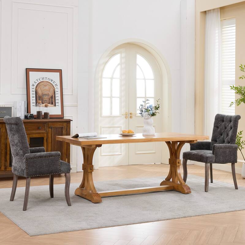 Roomfitters Upholstered Dining Chairs with Barrel Back and Wood Legs, Modern Accent Side Chairs for Living Room