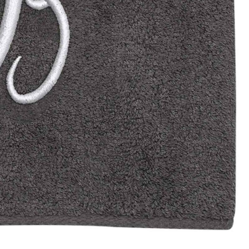 Avanti Linens Granite/Silver Script Monogram Bath Towel Letter B - Bath Towel