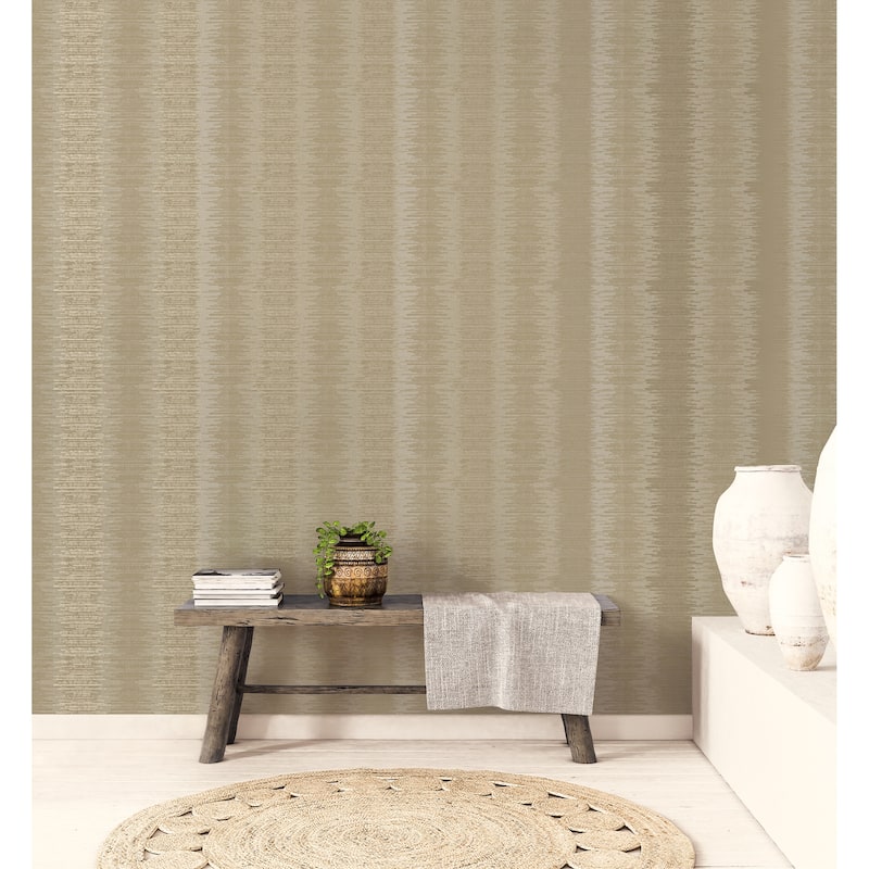 Galerie Wallcoverings Metallic FX Layered Stripe Non-woven Metallic Finish Wallpaper Roll