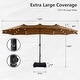 preview thumbnail 7 of 8, MAISON ARTS 15-foot Rectangular Crank Double-sided Outdoor Market Umbrella Solar LED Lighted Patio Umbrella with Base Included