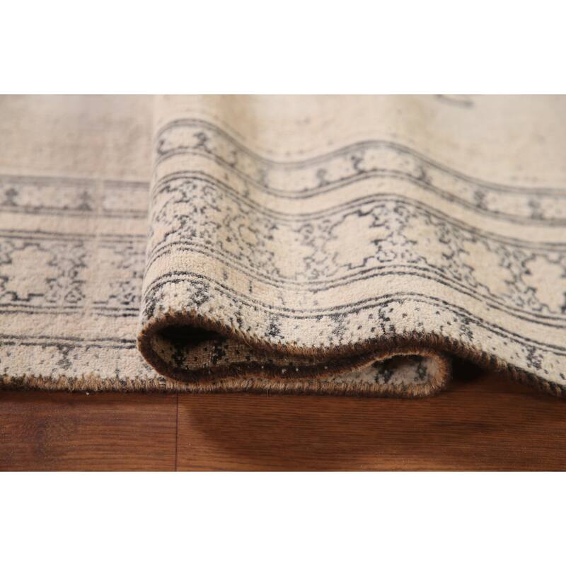 Hand Knotted Oriental 100% Wool Carpet Traditional Geometric Beige & Ivories Bokhara Area Rug - 4' 8'' X 2' 11''