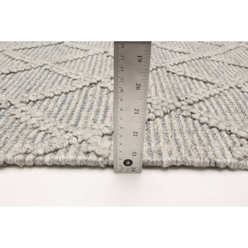 ECARPETGALLERY Braid weave Sienna Grey Wool Rug - 5'1 x 8'3
