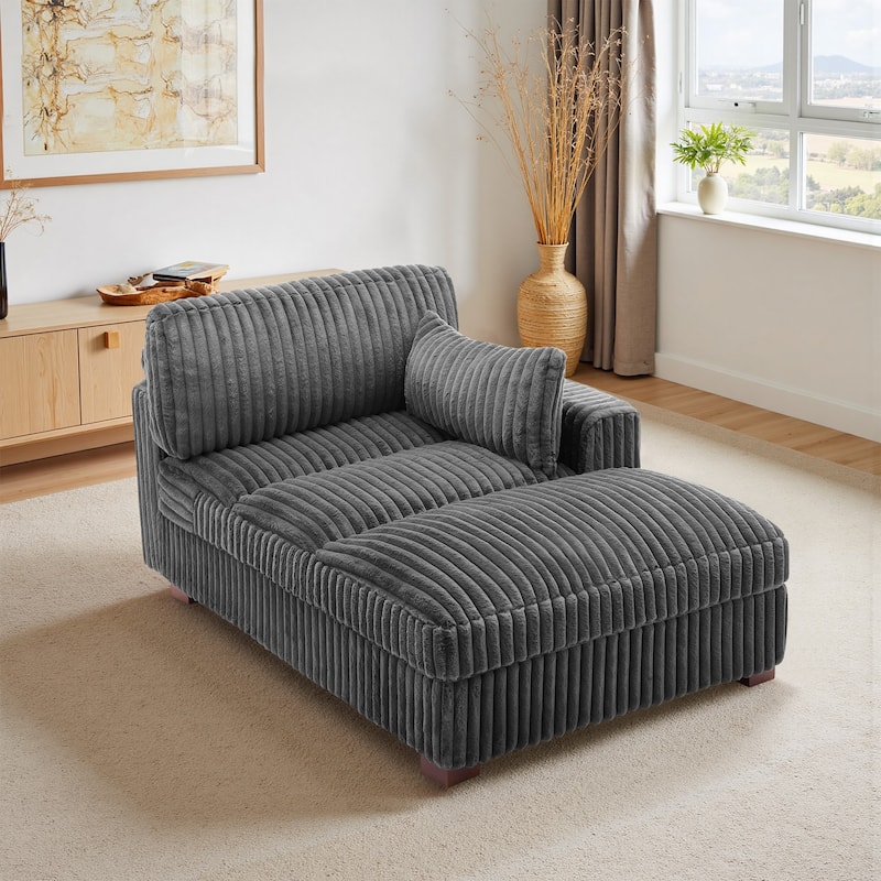Oversized L-Shape Upholstered Chaise Lounge Sofa Couch