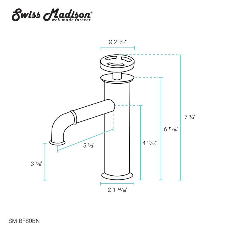Swiss Madison SM-BF80 Avallon 1.2 GPM Single Hole Bathroom Faucet