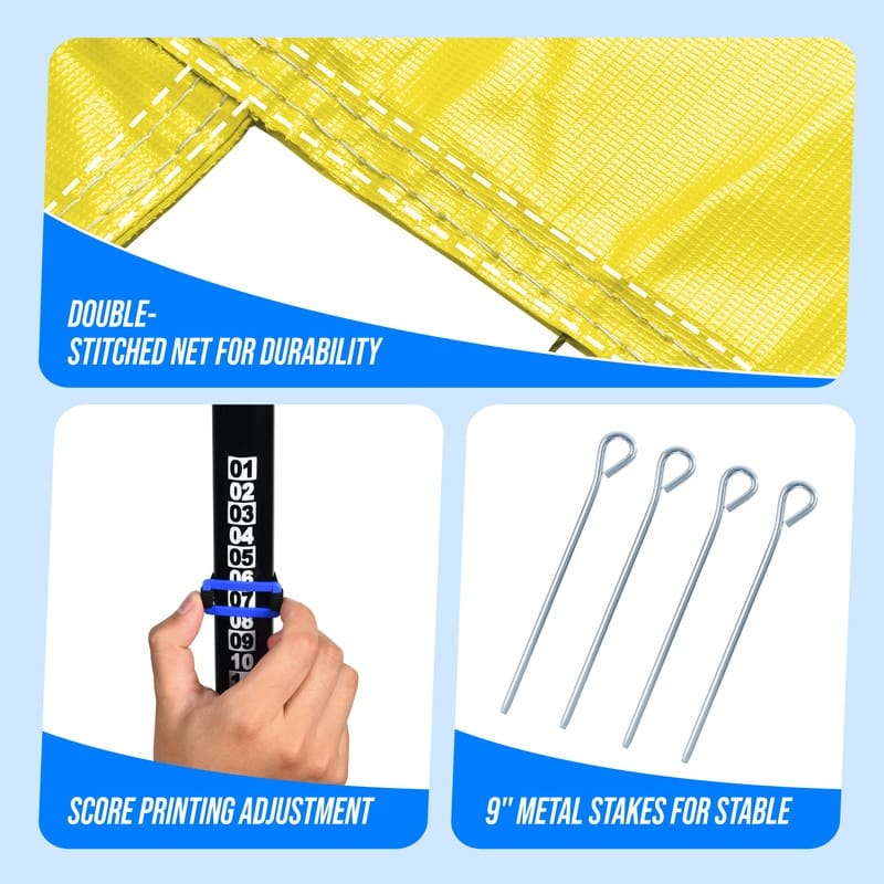 Professional Volleyball Net Set Heavy Duty Portable with Poles Ball Pump Outdoor