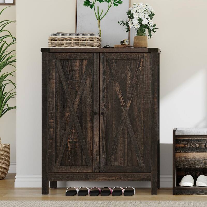 Shoe Cabinet with Doors - 14"D x 31.5"W x 39.3"H