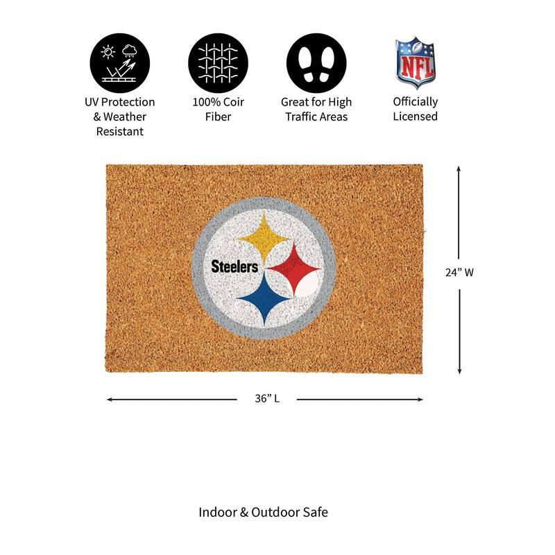 Pittsburgh Steelers Full Color Indoor/Outdoor Coir Mat