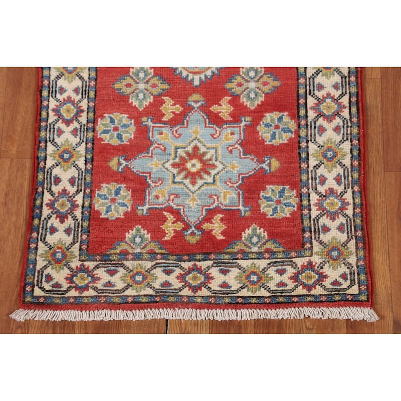 Kazak Oriental Runner Rug Hand-Knotted Wool Carpet - 2'2" x 6'0"