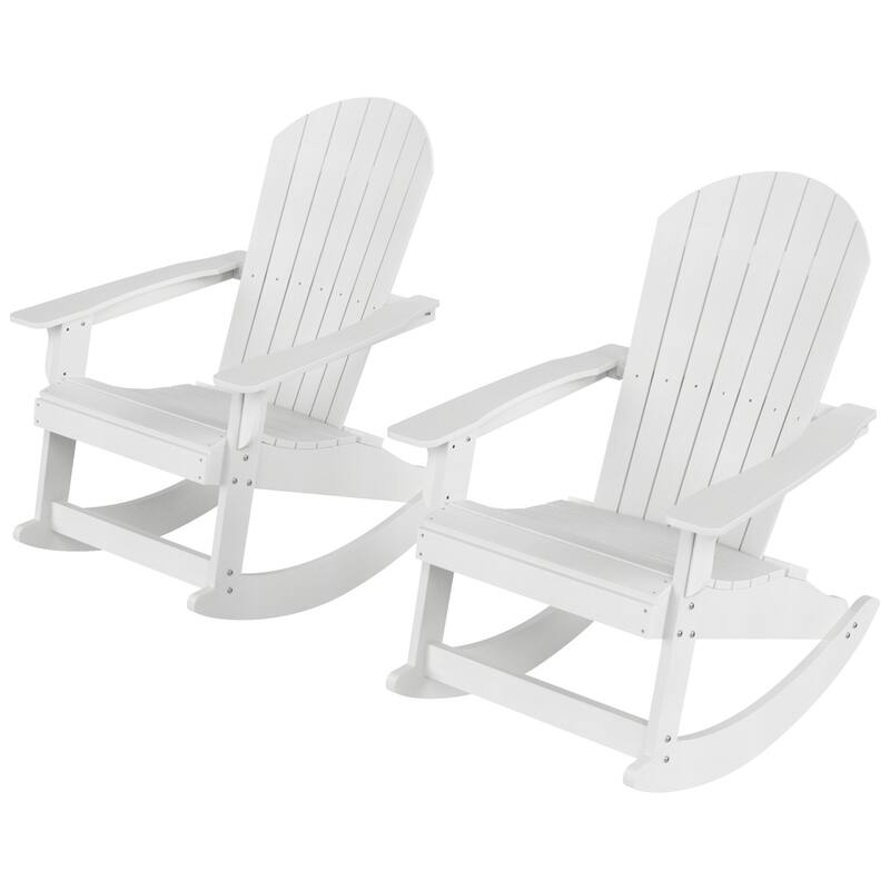 Vineyard HIPS Outdoor Eco-Friendly All Weather Seashell Rocking Adirondack Chairs (Set of 2)