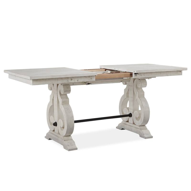 Magnussen Home Bronwyn Alabaster And Toasted Nutmeg Extendable Rectangular Counter Height Dining Table - 36''W x 66''D x 36''H