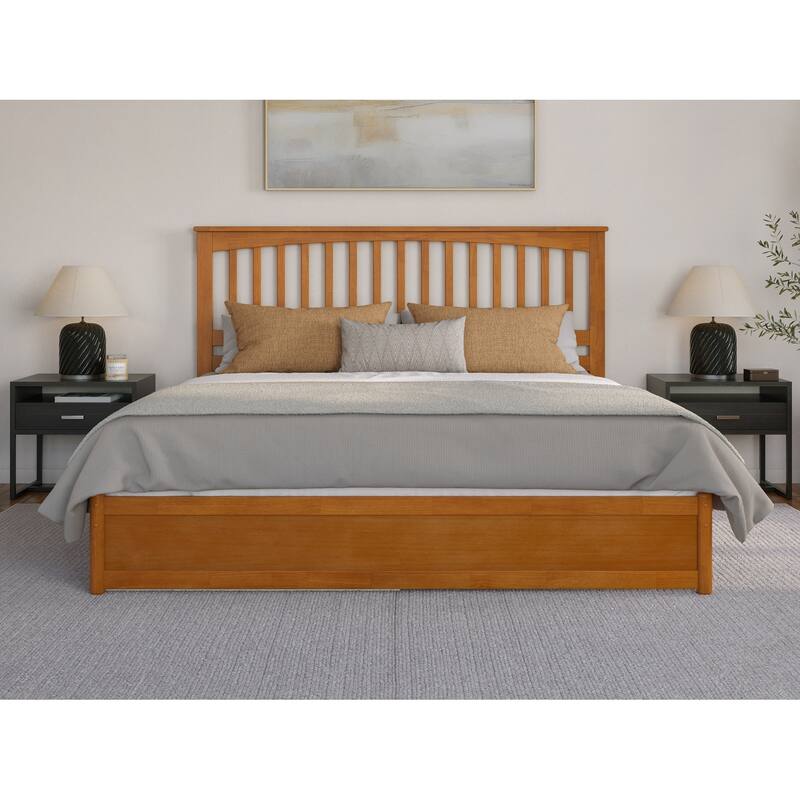 Everett Platform Bed with Panel Footboard and Twin XL Trundle