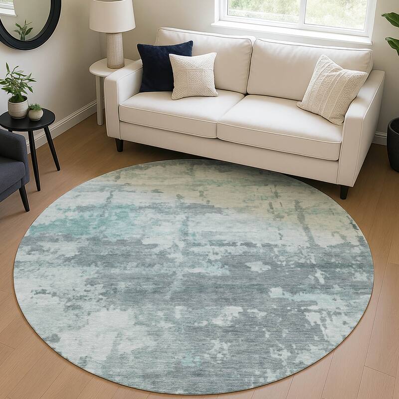 Machine Washable Indoor/ Outdoor Crouppen Modern Chantille Rug