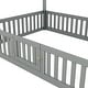 preview thumbnail 25 of 33, Wood House Bed with Fence and Door