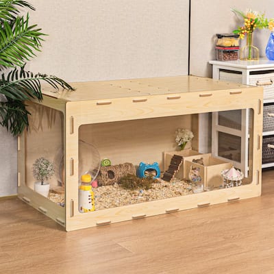 Wooden Hamster Cage Small Animals House - 41.74 in. * 21.07 in. * 20.67 in.