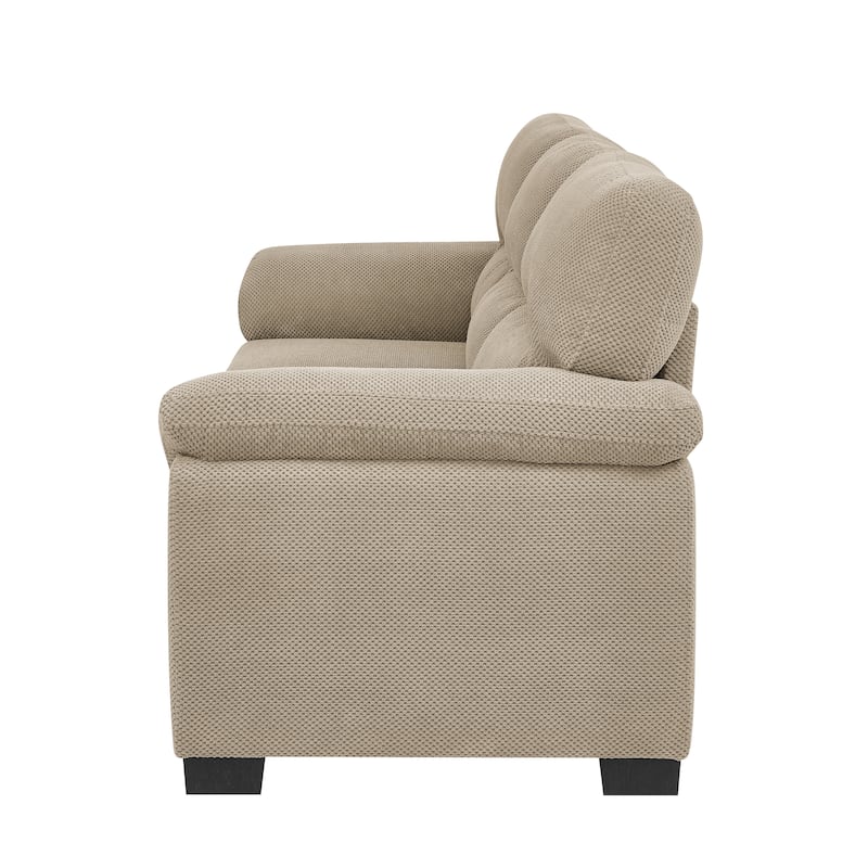 3-Seater Sofa, Modern Living Room Furniture, Textured Fabric Sofa,Minimalist Settee, Comfortable Armchair,Sturdy Frame Sofa