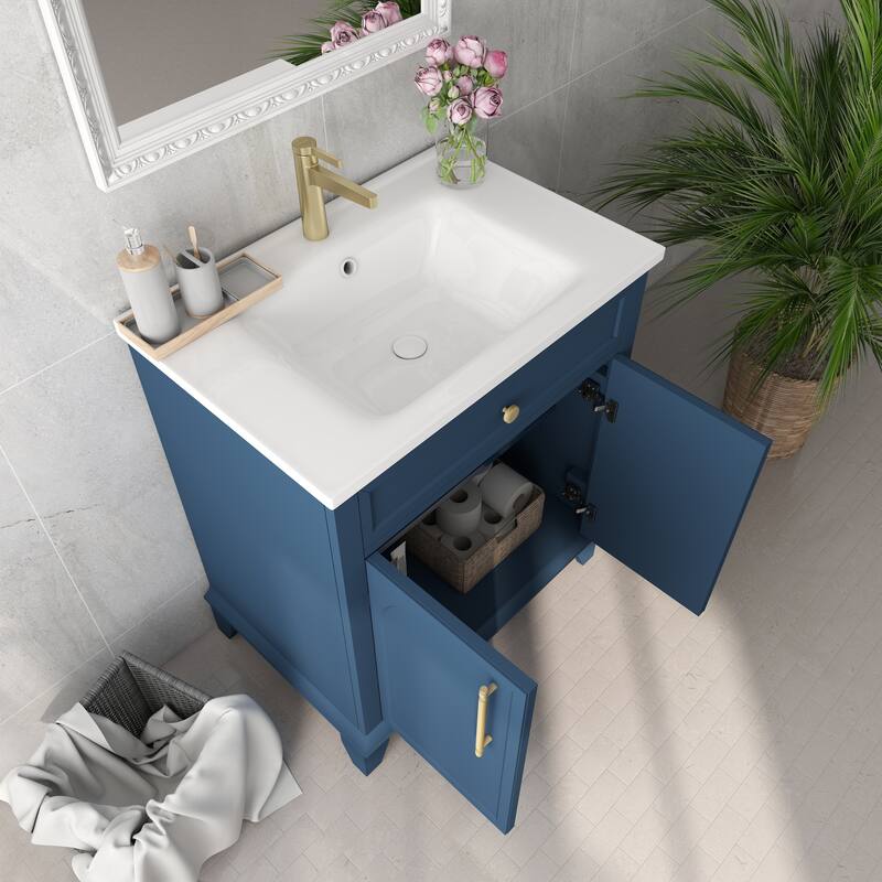 28" Freestanding Bathroom Vanity Cabinet with Sink